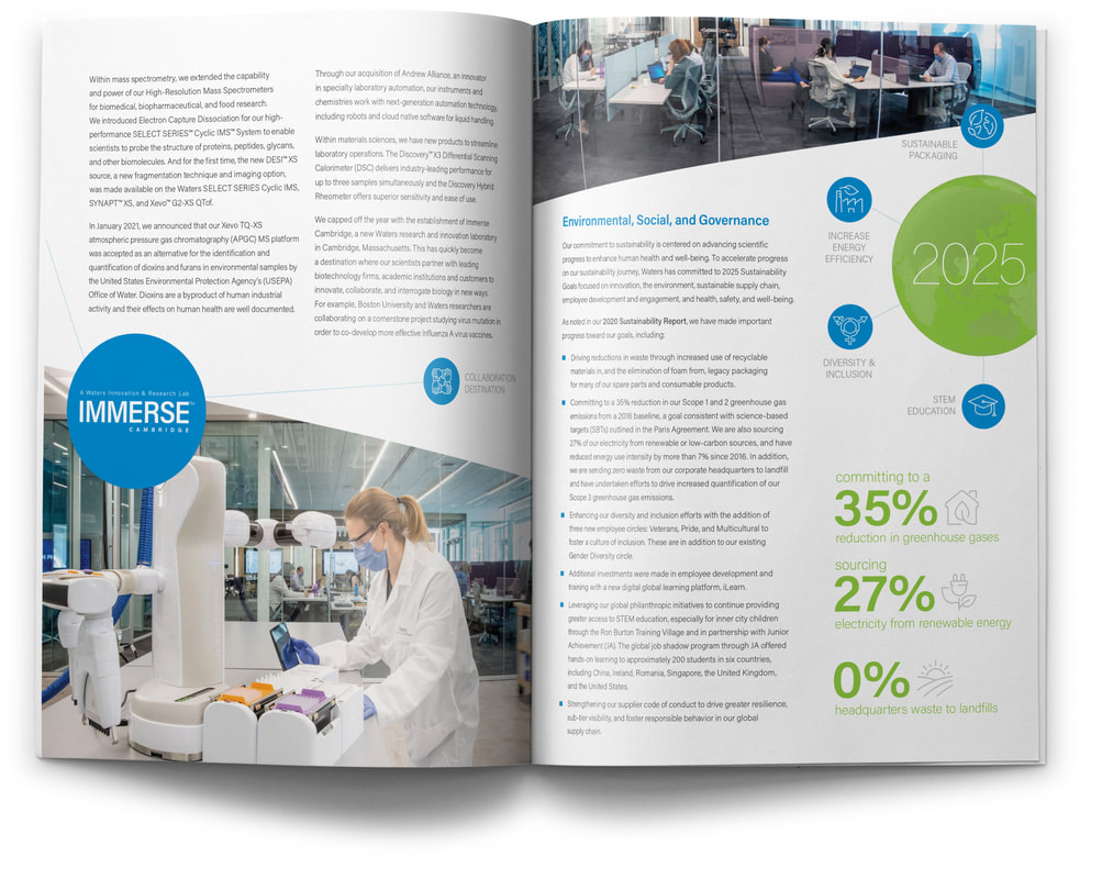 Waters Corporation Annual Report 2020 Inside Spread 2